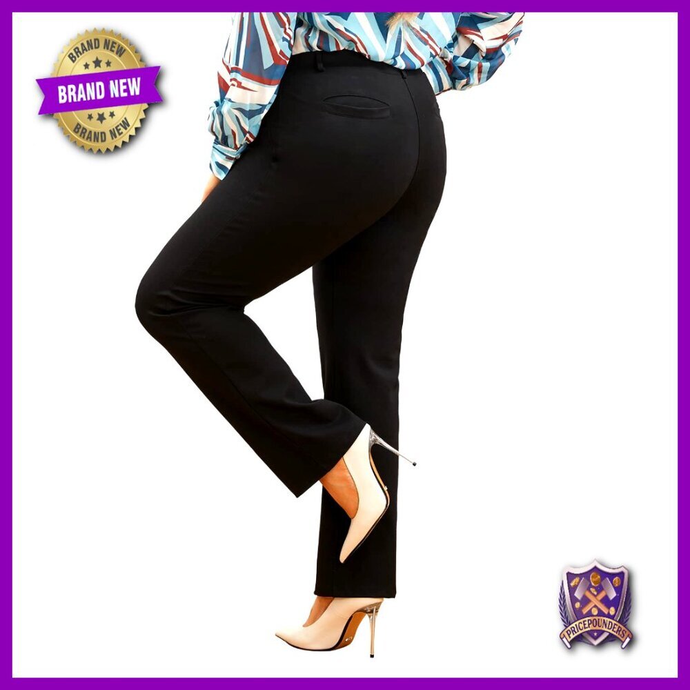 Plus Size Straight Leg Dress Pants Business Casual Office Work Slacks